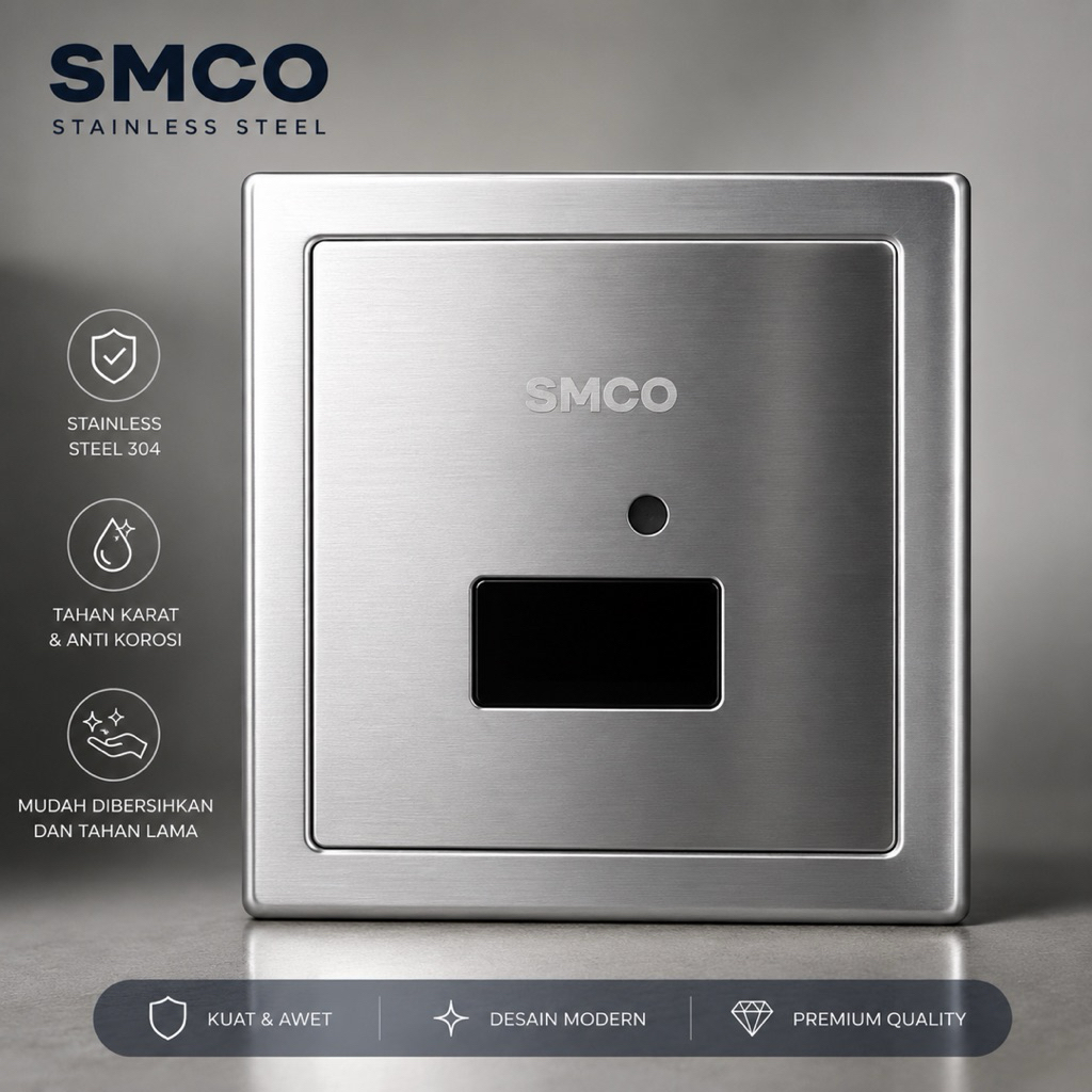 Kran Sensor Otomatis Tanam Urinal Toilet Kamar Mandi Baterai Listrik Ukuran Universal SMCO 8827