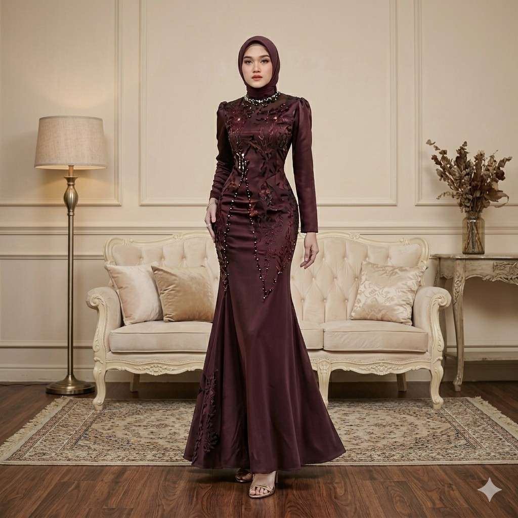 Gamis Mewah Kondangan Simple Elegan