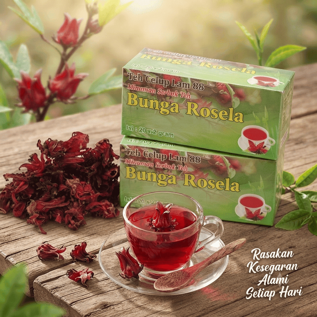 BUNGA ROSELA MERAH CELUP TEH BUNGA ROSELA MERAH