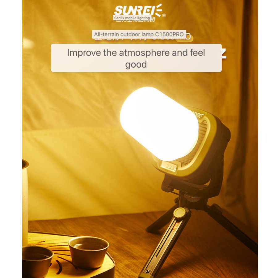 LAMPU CAMPING EMERGENCY MULTI FUNGSI 1500 LUMEN C1500 PRO SUNREI