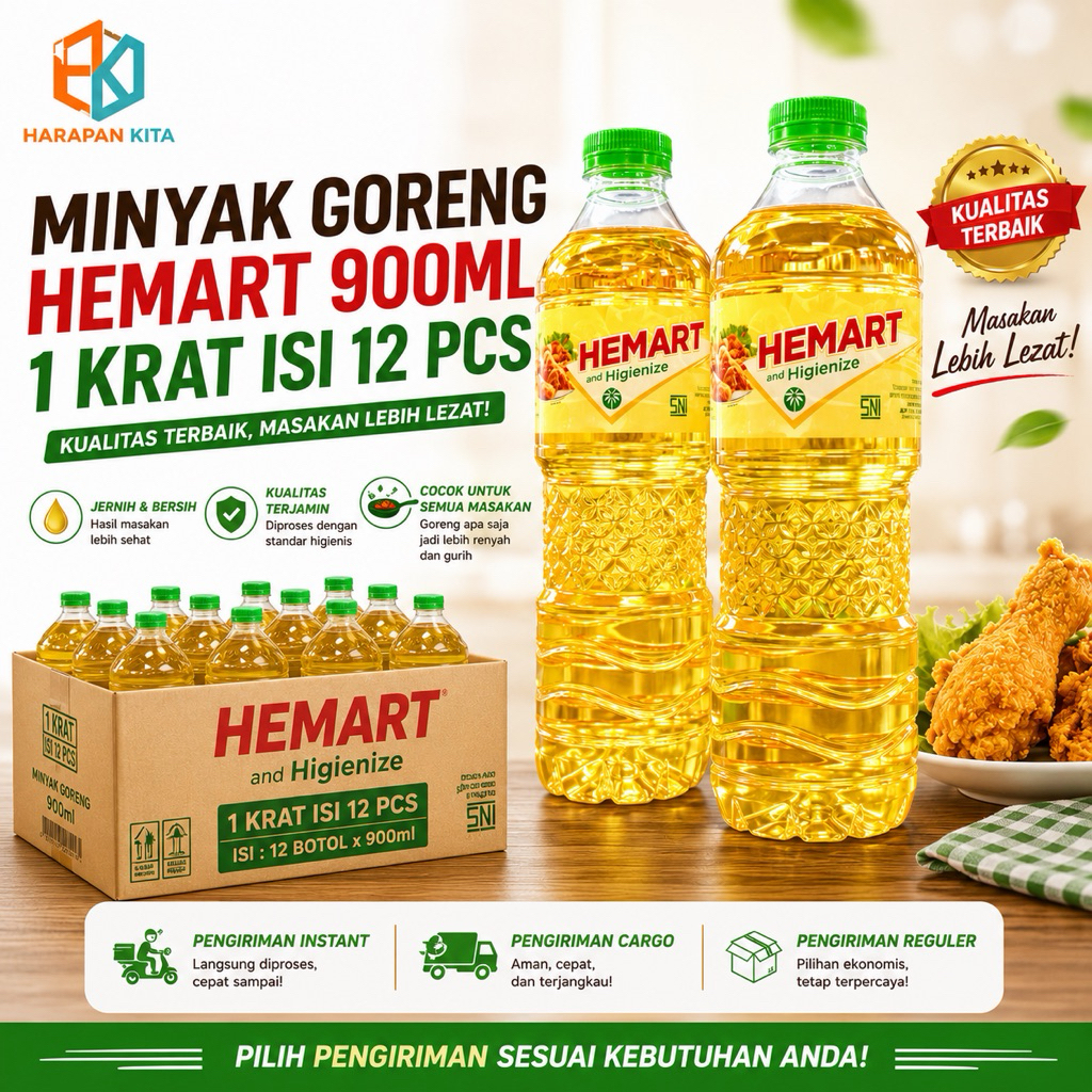 (KRAT) HEMART BOTOL 900ML 1 KRAT (ISI 12)