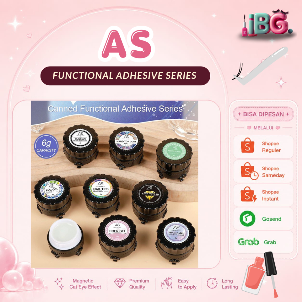 AS | AS Nail Tip Glue | AS Nail | AS Glue | AS Lem Kuku Palsu | Soft Gel Tip Nail Glue | Soft Gel Ti