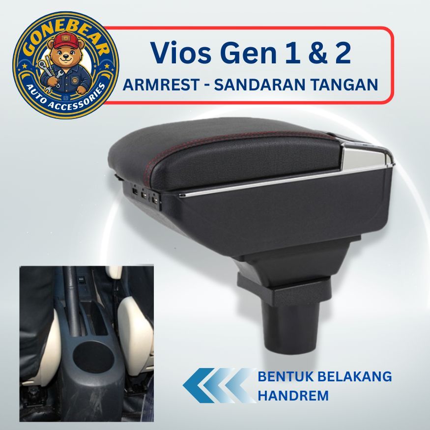 Armrest Console Box Toyota Vios Gen 1 Limo 2003 2004 2005 2006 2007 Sandaran Tangan Mobil Premium