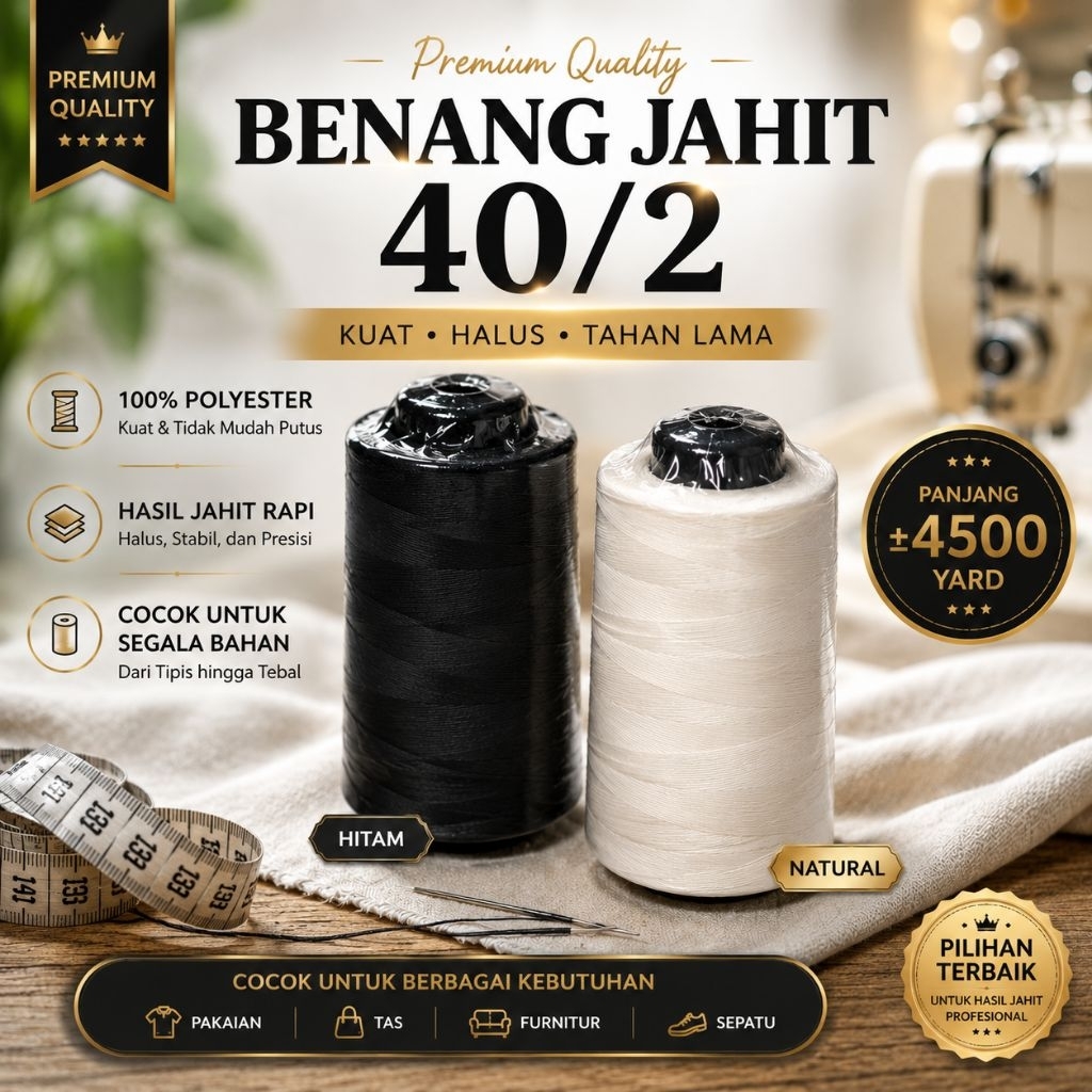 BENANG JAHIT 40/2 / BENANG JAHIT 5000yard / BENANG JAHIT BESAR