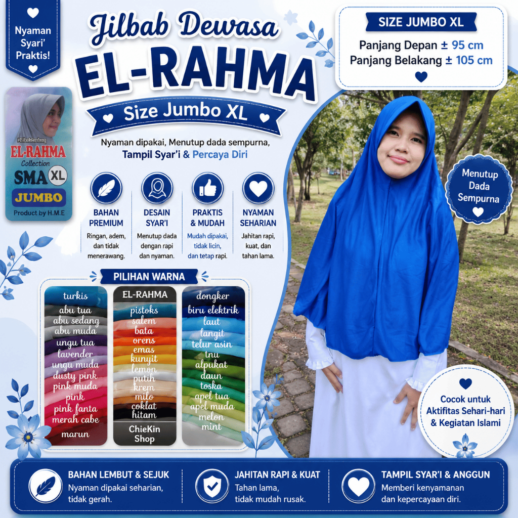 (Jumbo XL) JILBAB INSTAN BERGO / Jilbab Serut / Jilbab Kaos / Jilbab Syar'i / Jilbab Jumbo / Kerudun