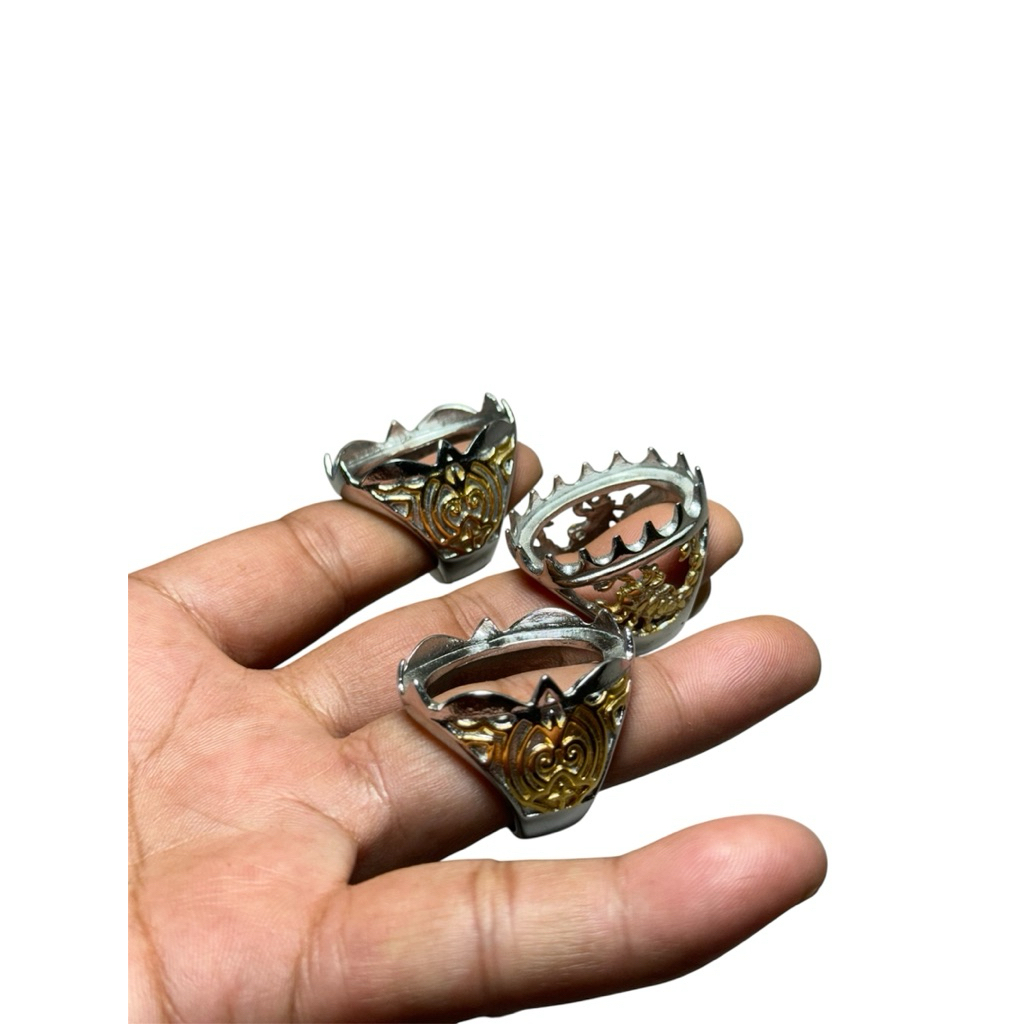 Ring cincin batu permata akik bahan titanium model cakar | 3RC-189