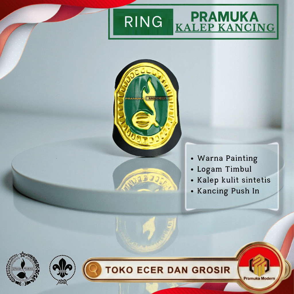Ring hasduk pramuka siaga kalep timbul  / ring kacu siaga / ring kacu pramuka siaga kuningan timbul 
