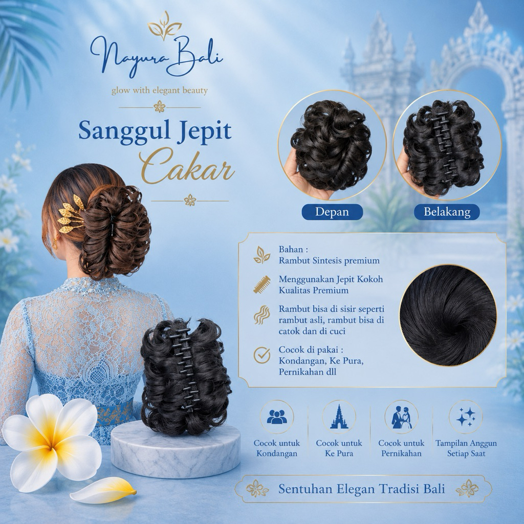 NAYURA BALI / Jepit Cakar / Sanggul Jepit / Sanggul Bali / Jepitan Rambut