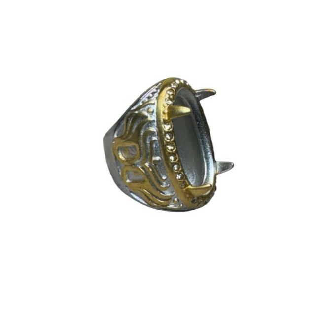 RA012 Ring cincin batu akik dan permata emban cangkang titanium