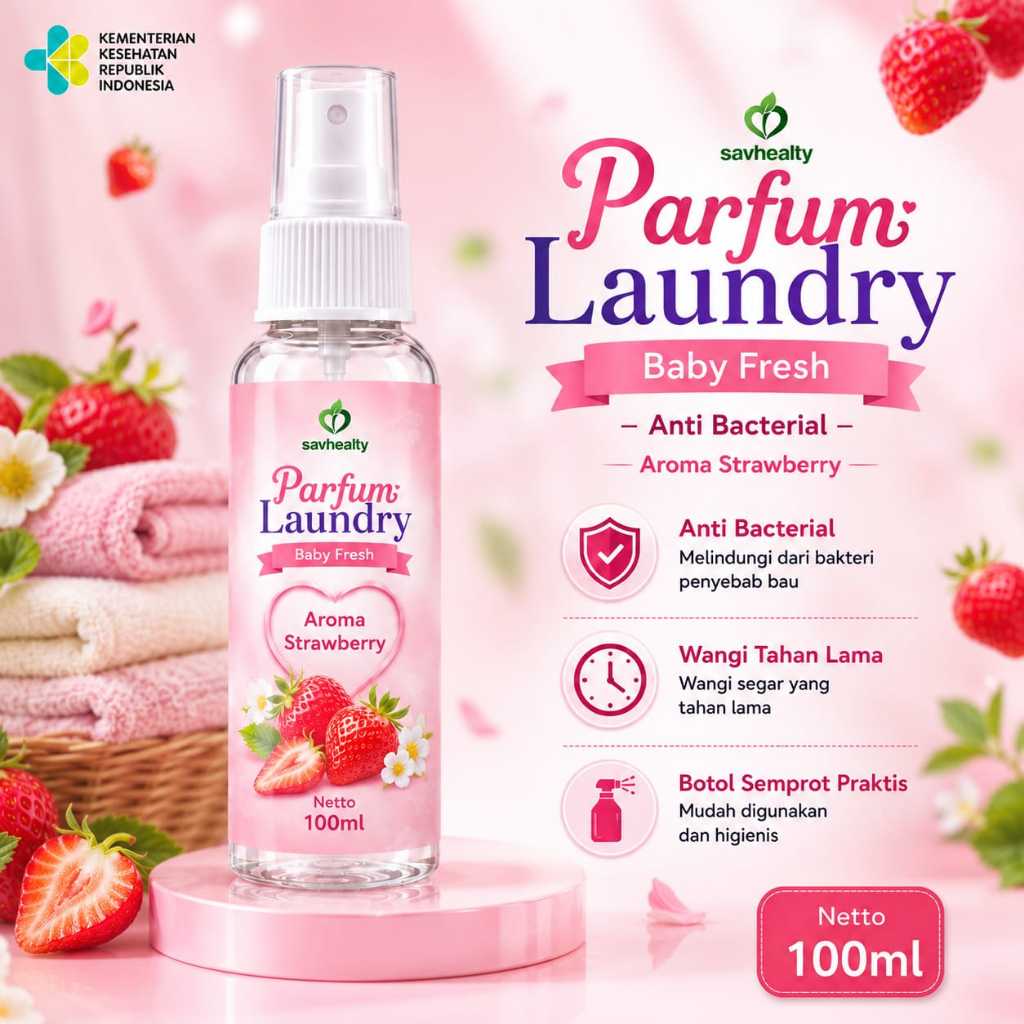 100ml Parfume Laundry - Aroma Strawberry, Keharuman Tahan Lama, Elegan dan Segar Sudah Bersertifikat