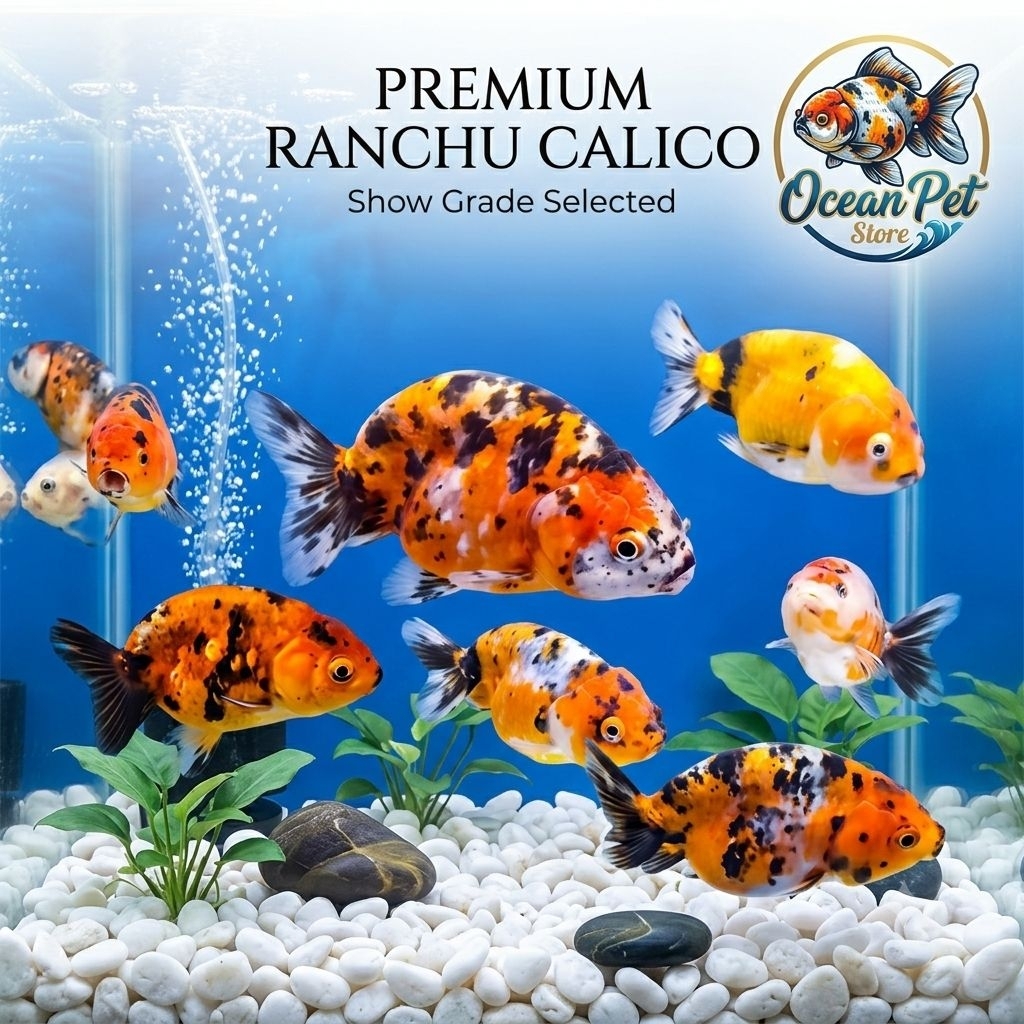 ikan hias koki ranchu Calico ikan goldfish ranchu Calico hiasan aquarium
