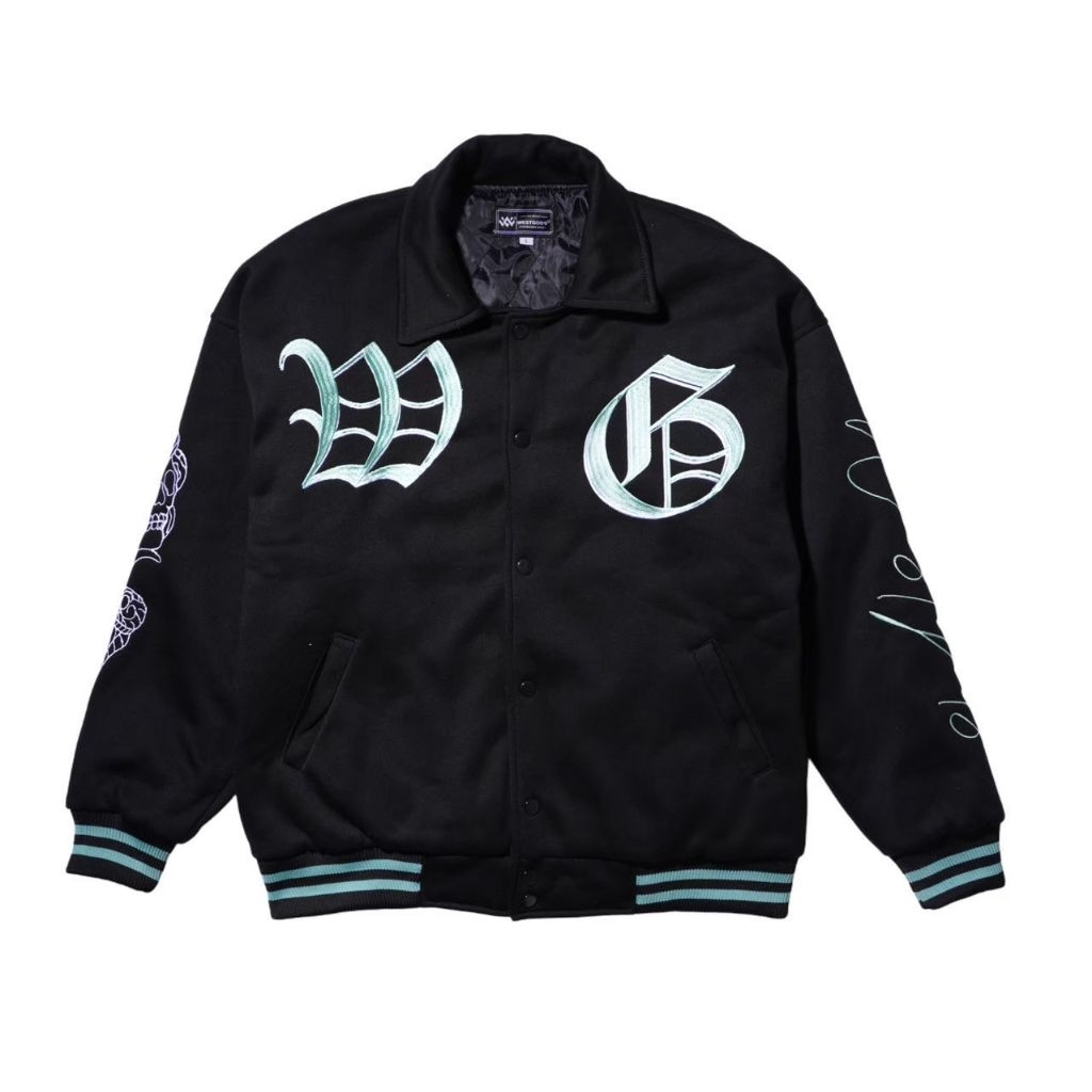 Jaket Varsity Oversize Black Diamond Full Bordir