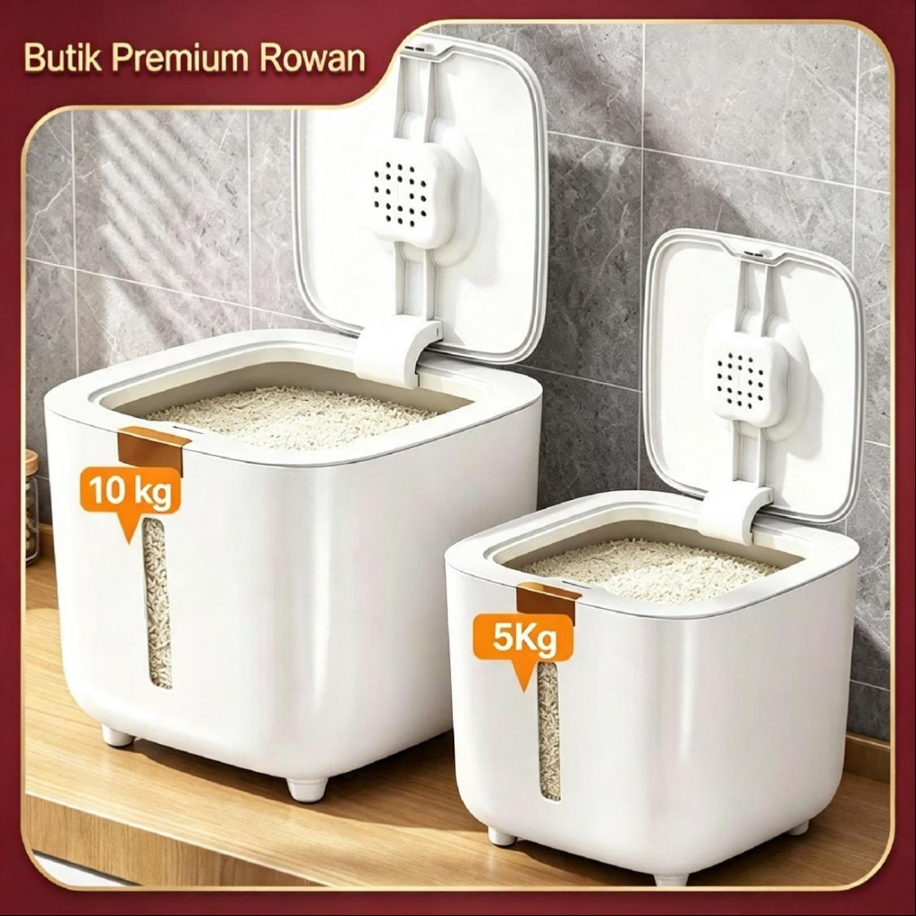 Dispenser Beras 10 Kg ANTI KUTU Tempat Beras 10Kg Wadah  Tempat Penyimpanan