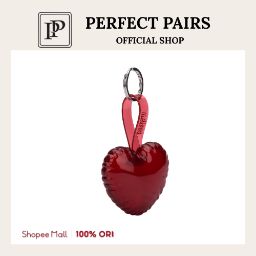 Melissa Heart Bag Charm Transparent Red