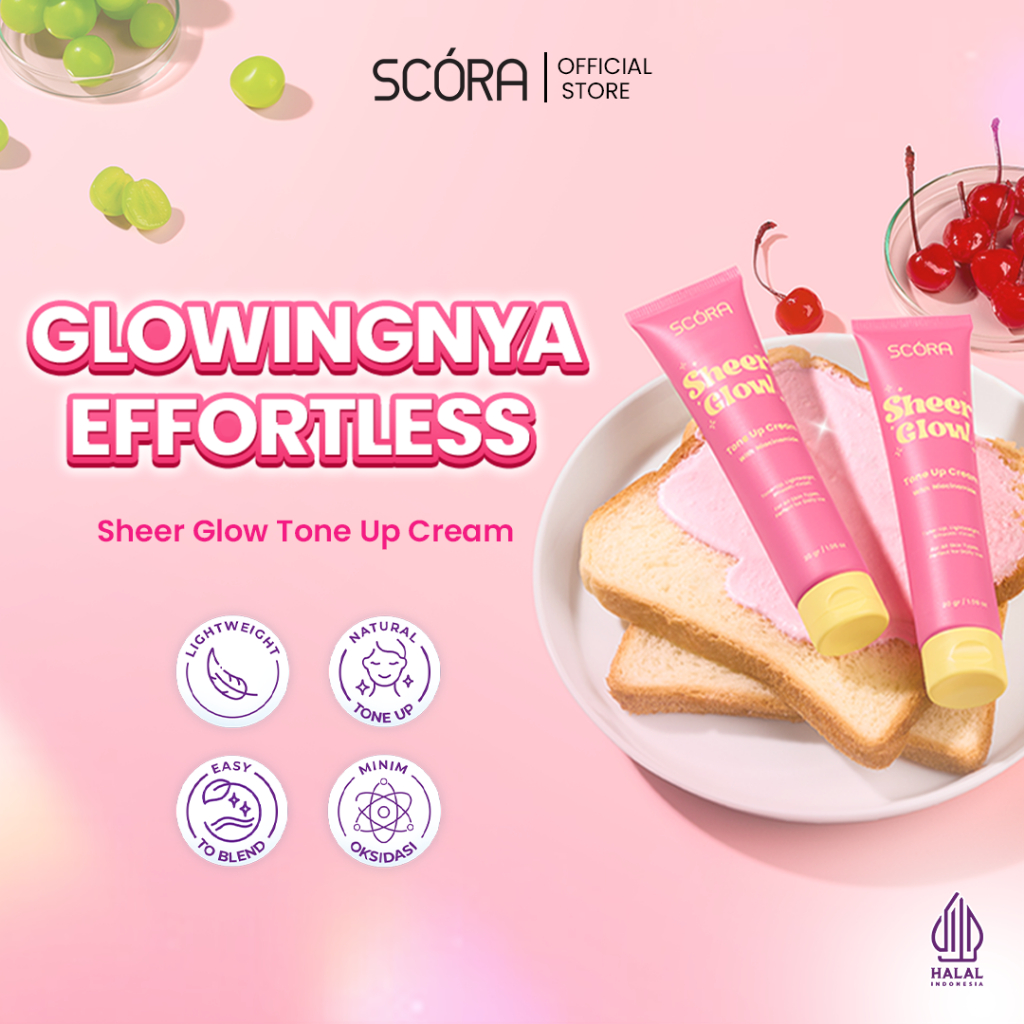 [READY] SCORA Sheer Glow Tone Up Cream 30 Gr | Day Cream Bright Cream