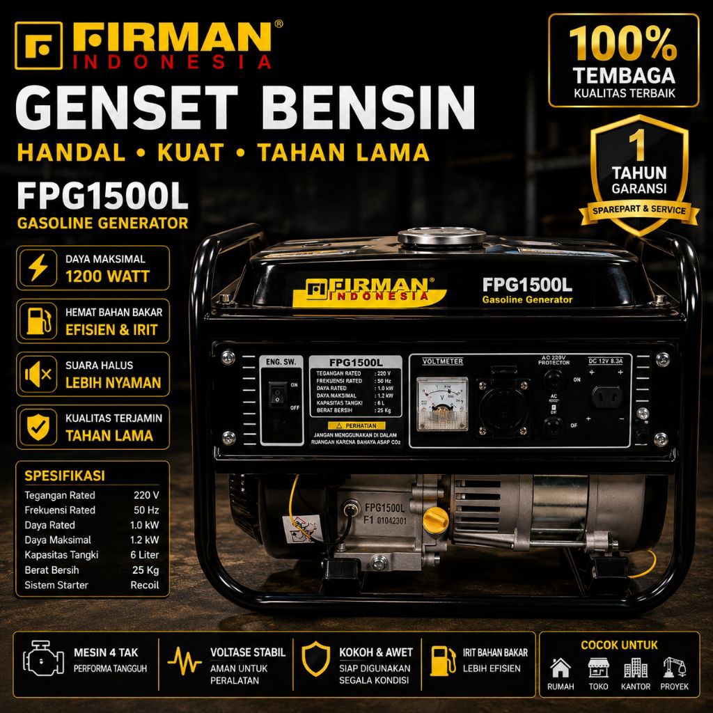 Genset bensin Firman FPG1500L
