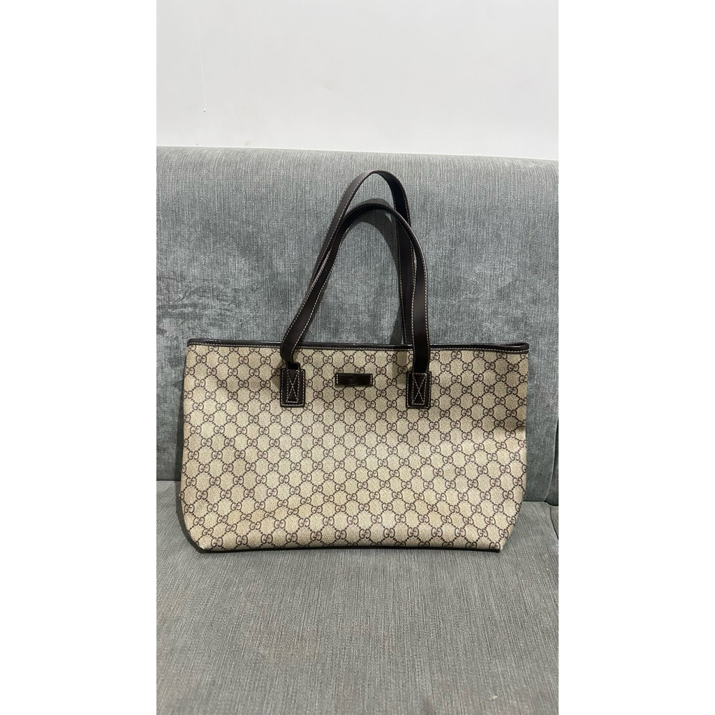 Gucci canvas GG tote bag classic OG/PRELOVED TAS GUCCI ORIGINAL
