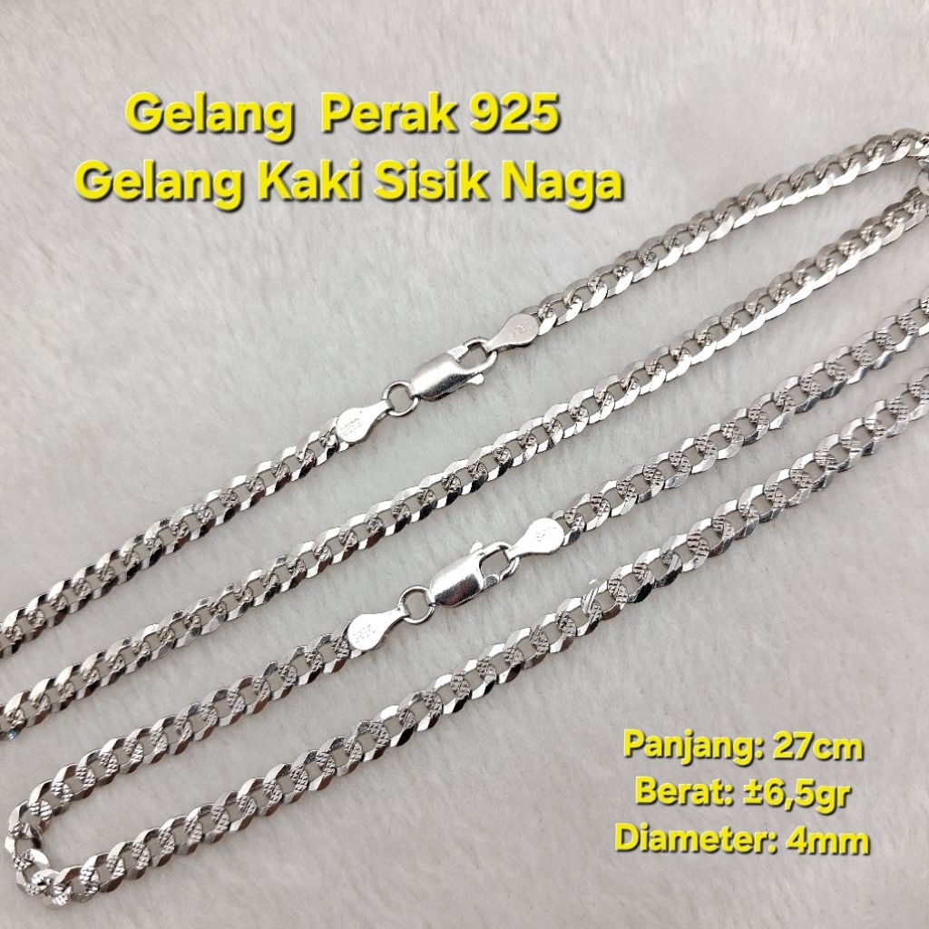 Gelang Perak 925 Gelang Kaki Sisik Naga