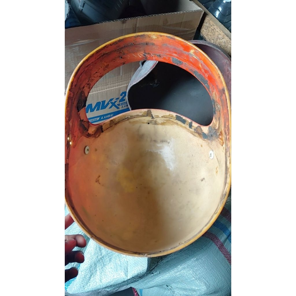 helm jadul bahan gading fullface original