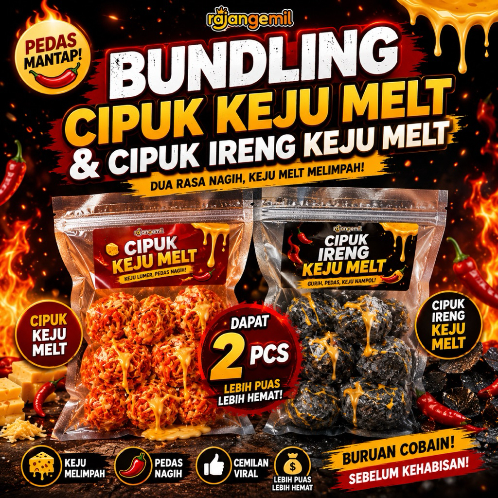 Cipuk Isi Keju Melt & Cipuk Ireng Keju Melt Kemasan Praktis Frozen Food Cemilan Rumahan
