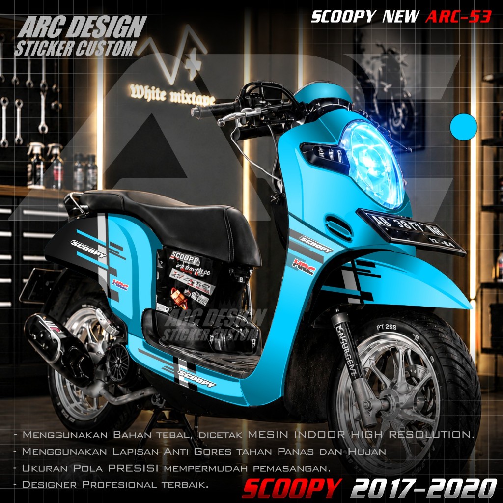 (COD PROMO) TERBARU Decal Sticker Motor Honda Scoopy New Full body - Stiker Skotlet Variasi Modifika