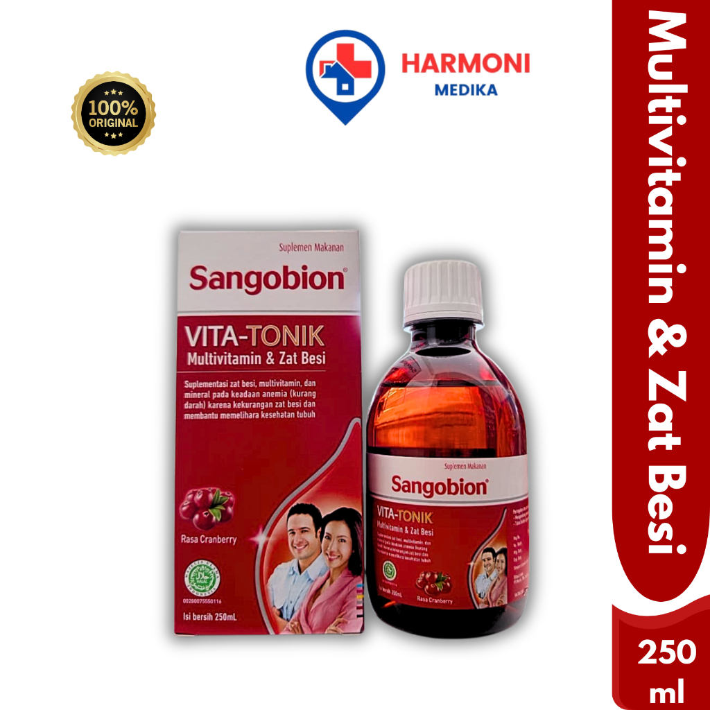 Sangobion Vita-Tonik | Multivitamin & Zat Besi Pencegah Anemia | 250 ml
