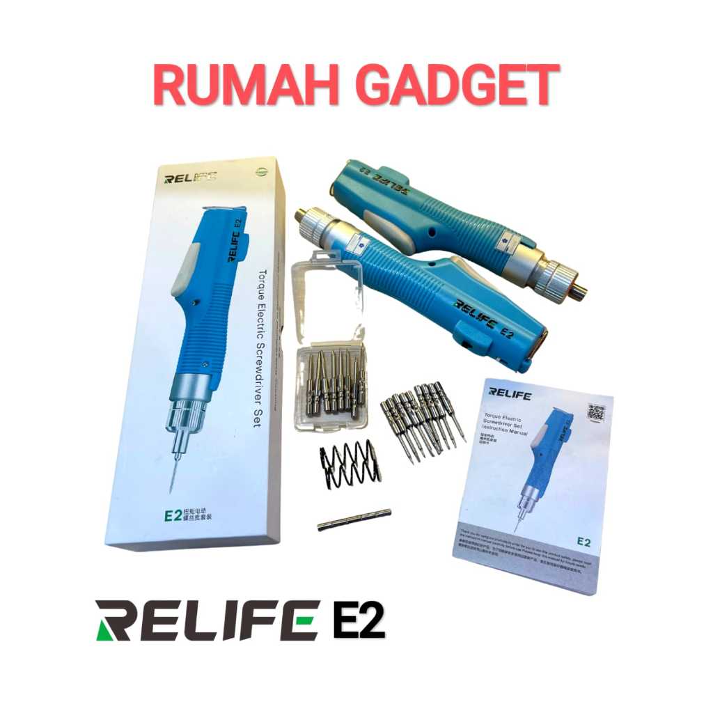 OBENG SET ELEKTRIK RELIFE E2/OBENG ELEKTRIK MULTI SPEED STRONG MAGNETIC ADJUSTABLE TORQUE RELIFE E2
