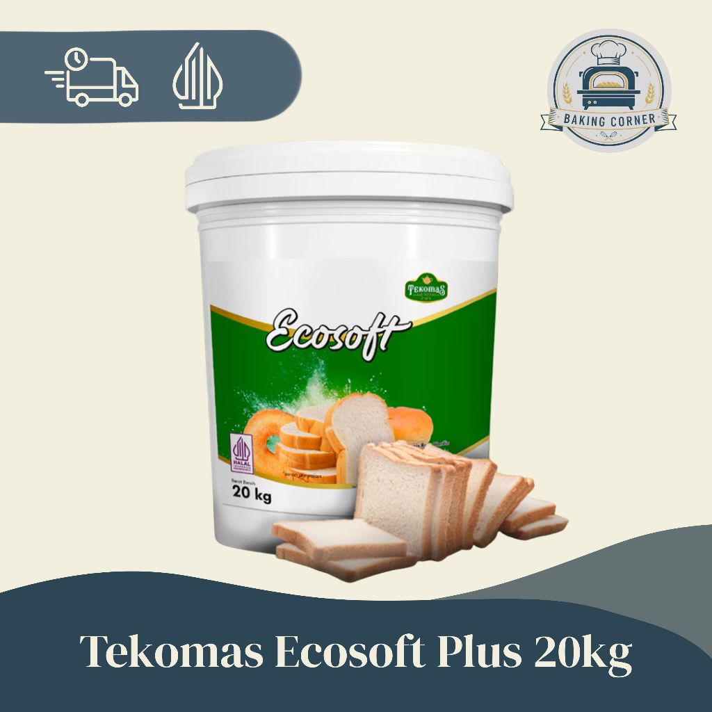 TEKOMAS ECOSOFT PLUS 20KG BREAD IMPROVER PELEMBUT PENGEMBANG ADONAN ROTI BAKPAO DONAT KUALITAS PREMI