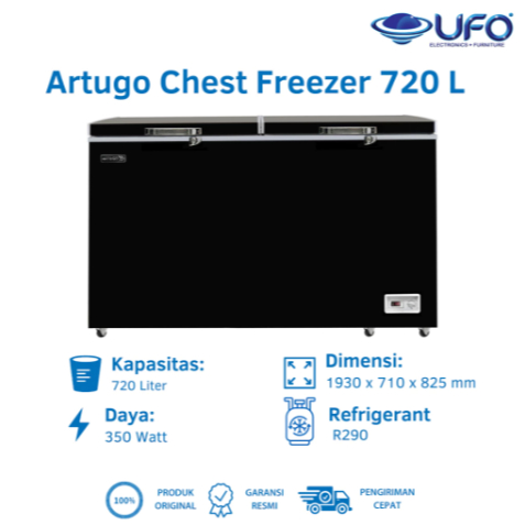 CHEST FREEZER ARTUGO CF732K 720 Liter – Freezer Box Kapasitas Besar Hemat Energi