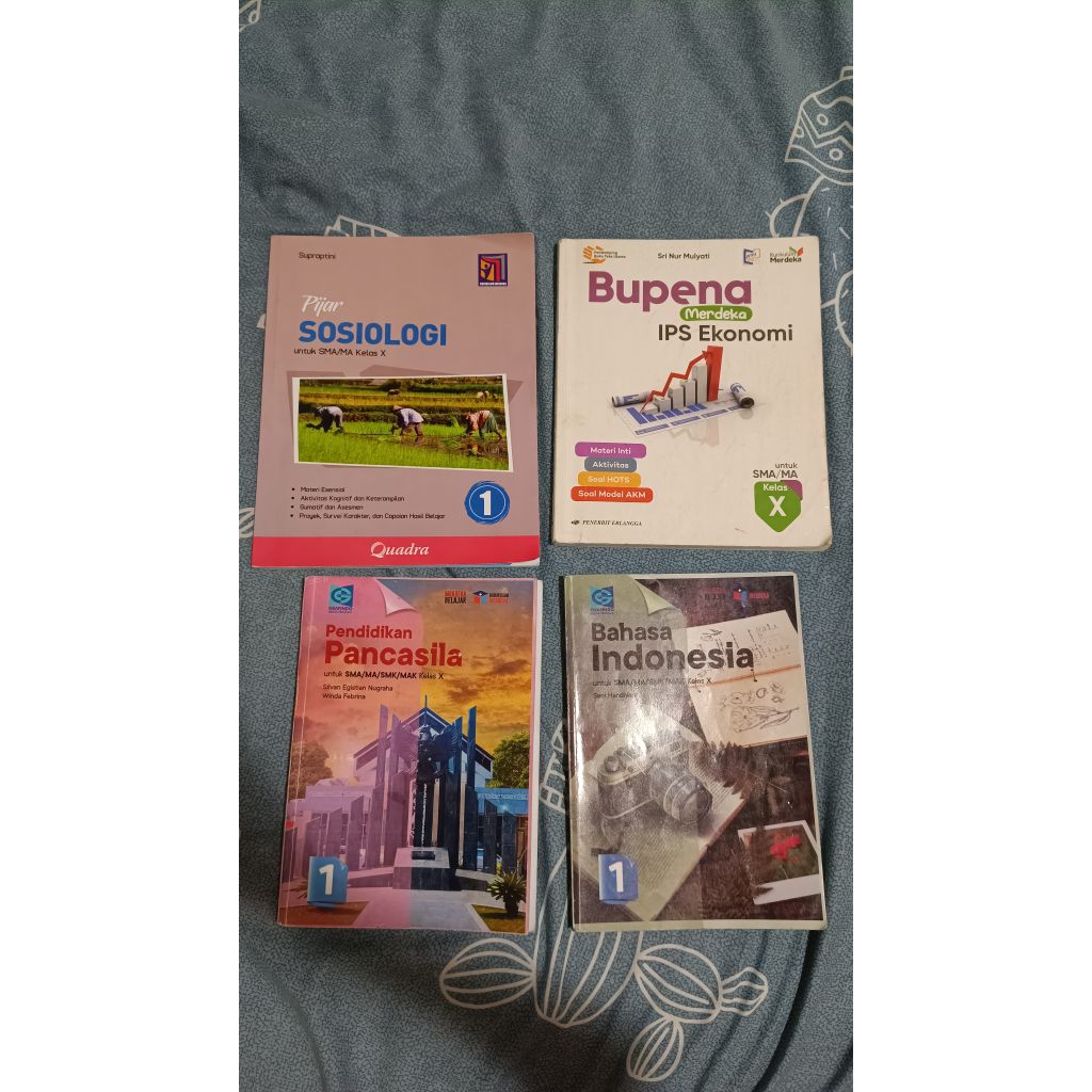 buku bekas sosiologi quadra ekonomi erlangga bahasa indonesia grafindo pkn pendidikan pancasila kela