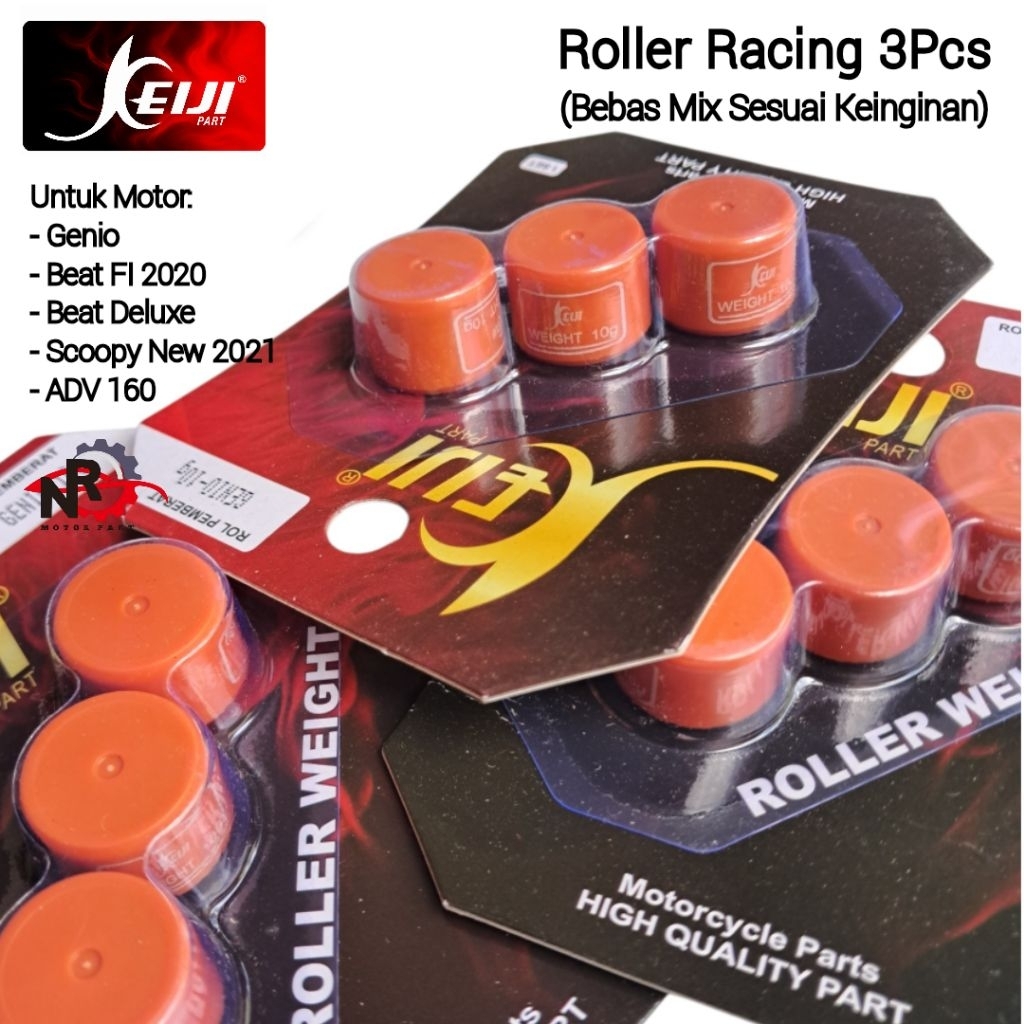 [ BISA COD ] Roller Only (3Pcs) Roller Racing Beat FI eSP Beat Deluxe Genio Scoopy New 2021 Beat FI 