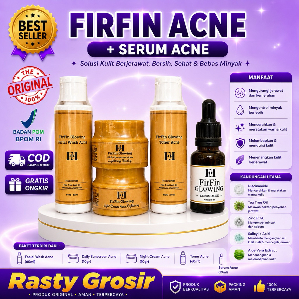 FIRFIN ACNE + SERUM ACNE UNTUK WAJAH BERJERAWAT