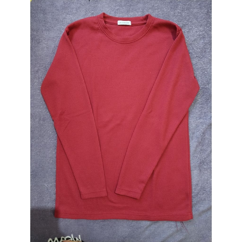 preloved kaos rib maroon