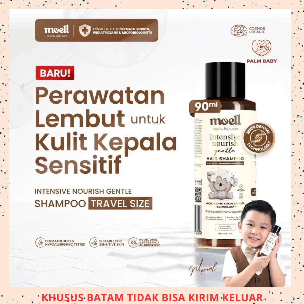 Moell Intensive Nourish Gentle Shampoo 90ml travel size botol kecil shampo bayi dan anak