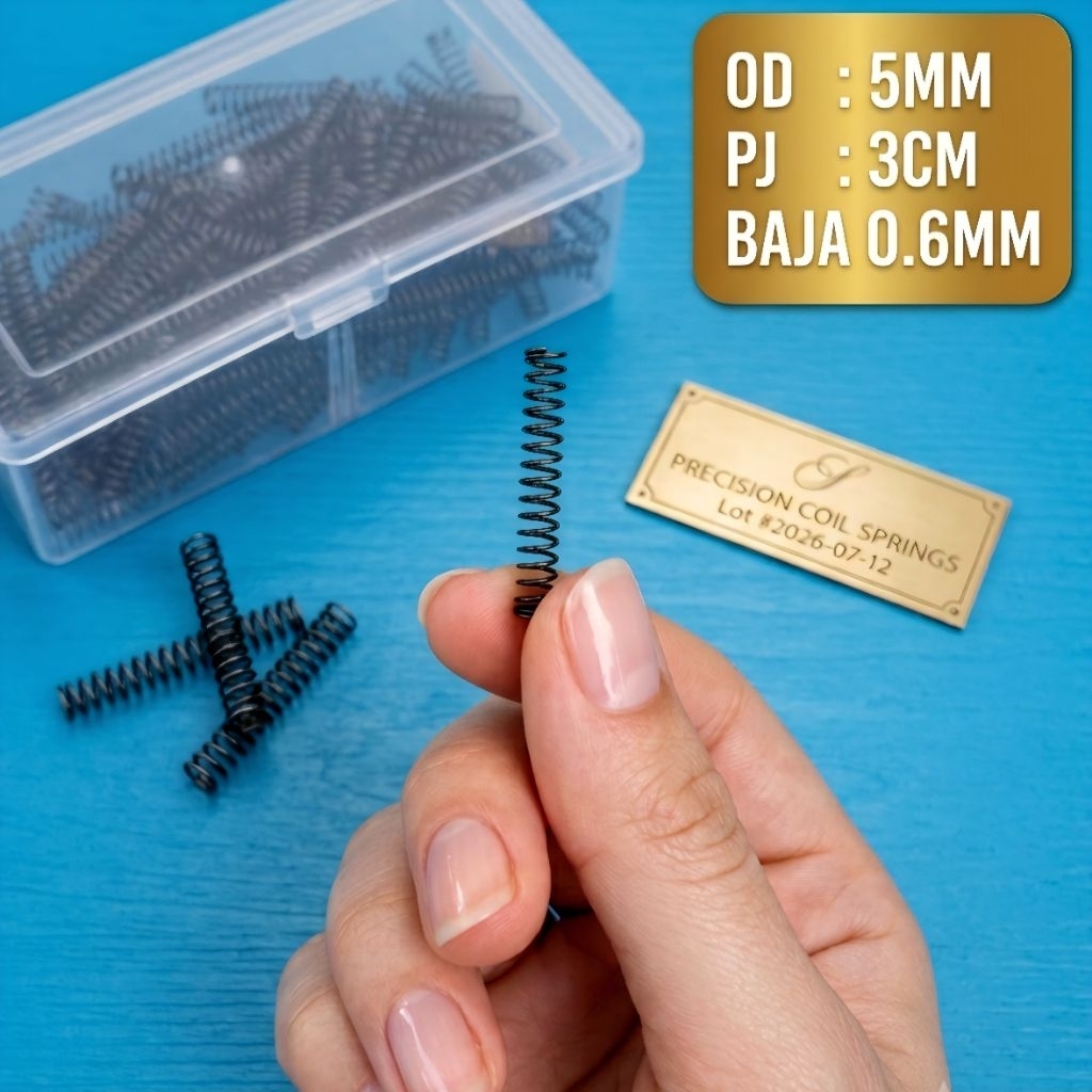 Per Pegas Tekan OD 5mm PJ 3cm Baja 0.6mm