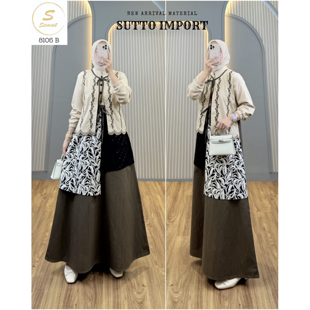 gamis rompi bordir syaina by smut terbaru