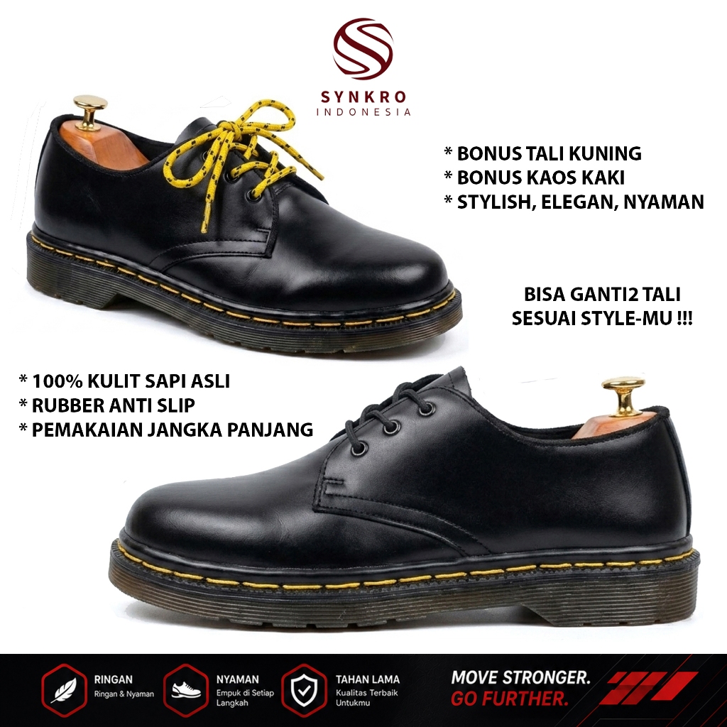 38-44 Synkro Amerta - Sepatu Oxford Pria Kulit Docmart 1461