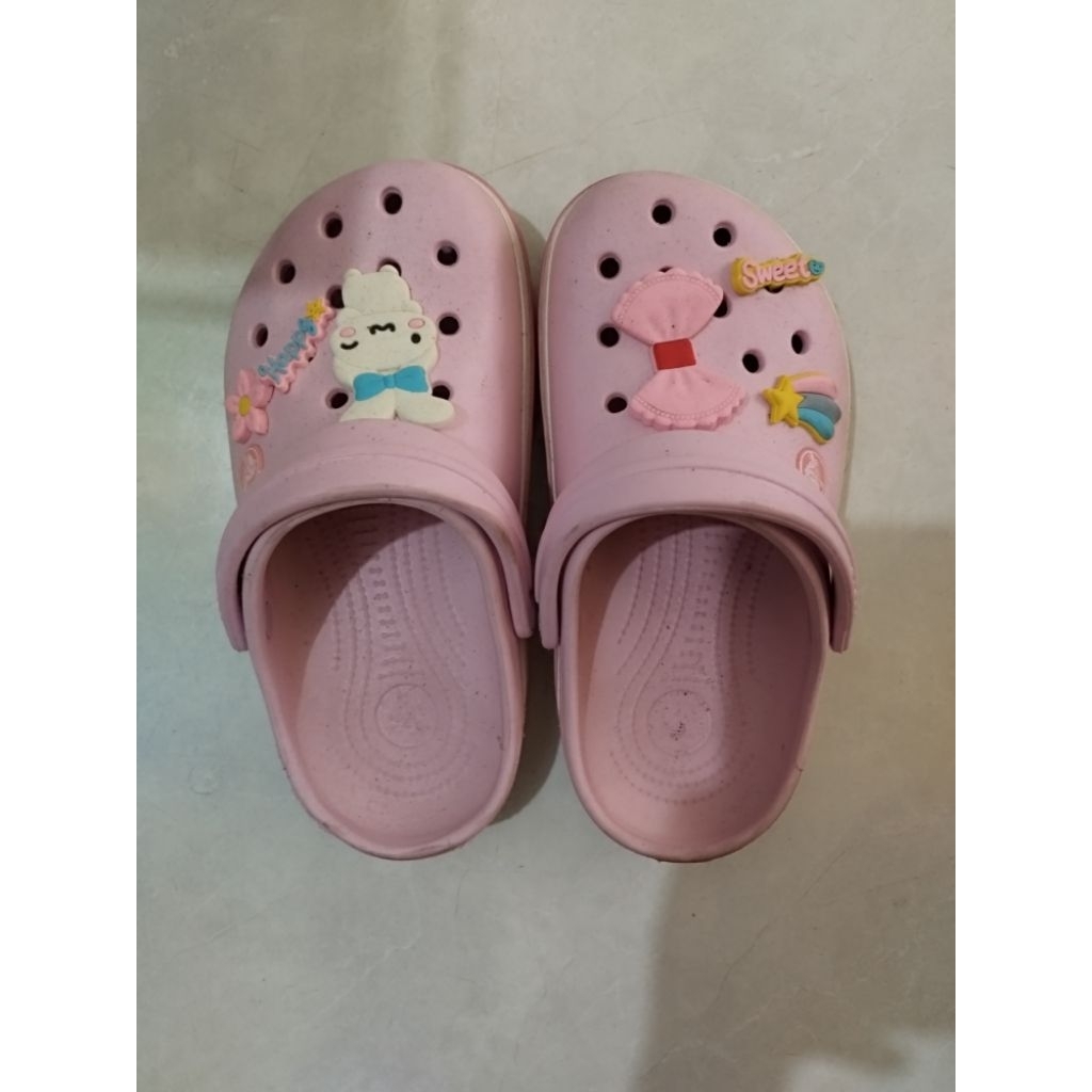 crocs preloved original pink anak perempuan