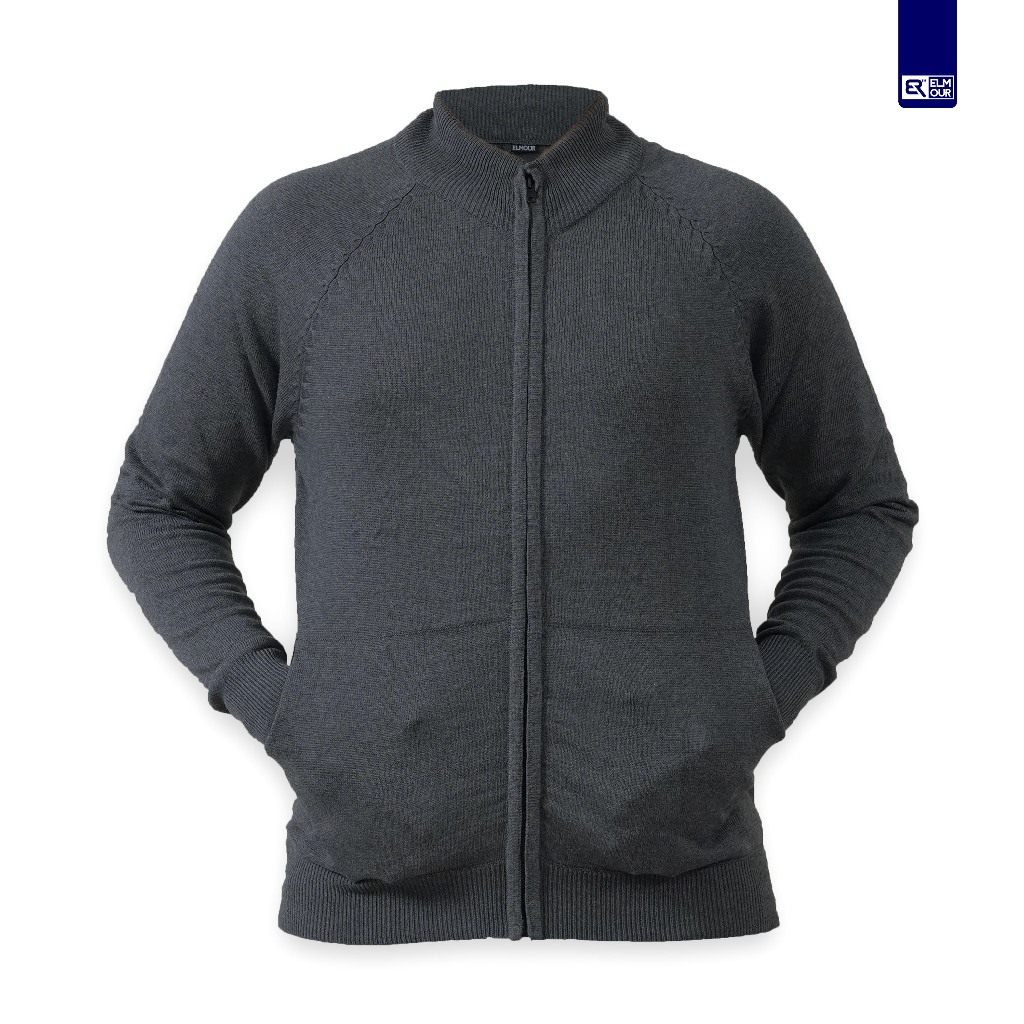 Elmour Rajut Pria Jaket Rajut Pria Tipis Ritsleting Bahan Katun Ringan Adem Nyaman Pria Tipis Ritsle