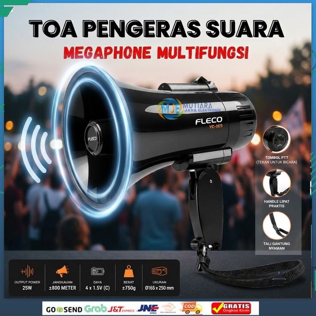 TOA Bluetooth Fleco YC-165RUBT - Pengeras Suara Bluetooth Fleco YC 165RUBT - Megaphone Bluetooth - T