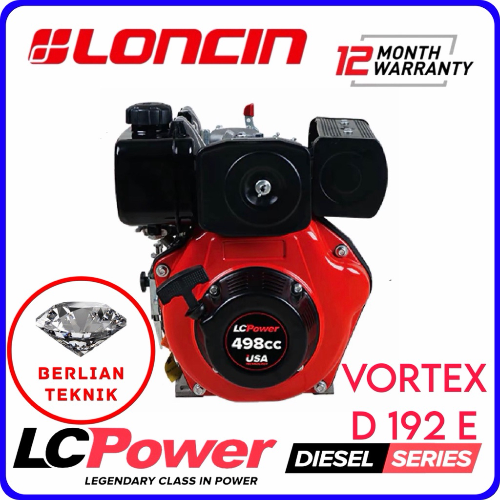 Mesin Penggerak Solar Engine Diesel Loncin LC Power Vortex D192E / D 192 E / 12 HP / 498 cc Starter