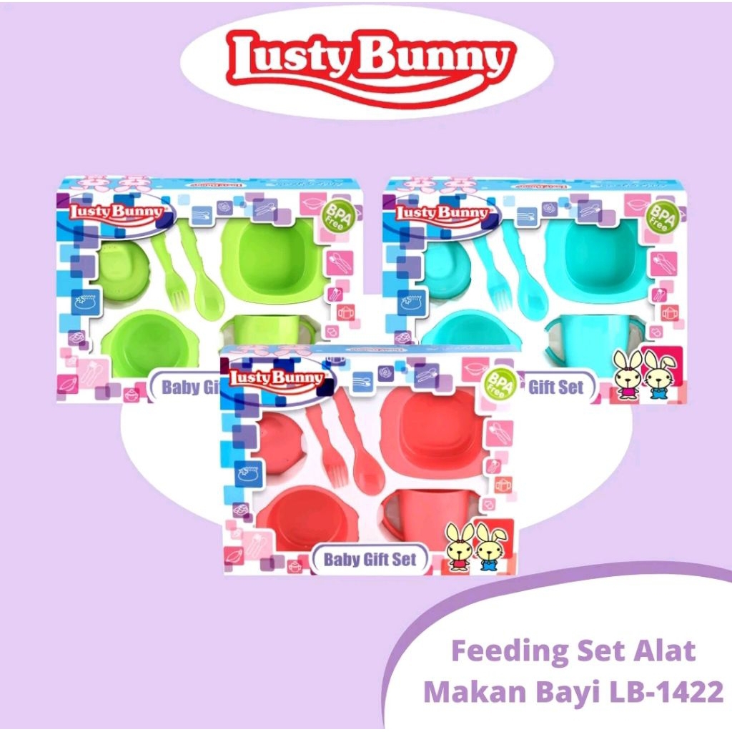 FEEDING SET LUSTY BUNNY LB-1423 | GIFT SET BABY NEWBRON | SET MPASI