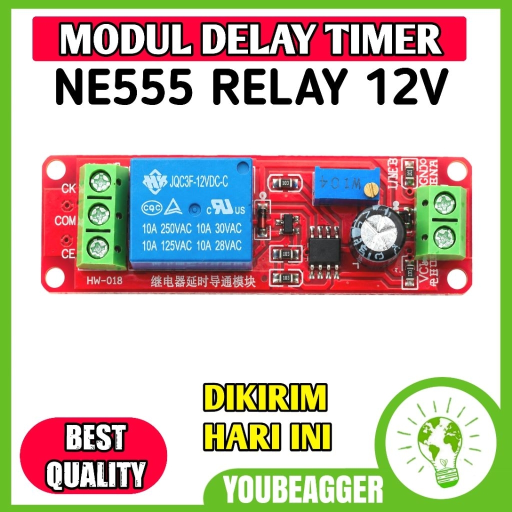 Modul Delay timer NE555 12v Switch Relay