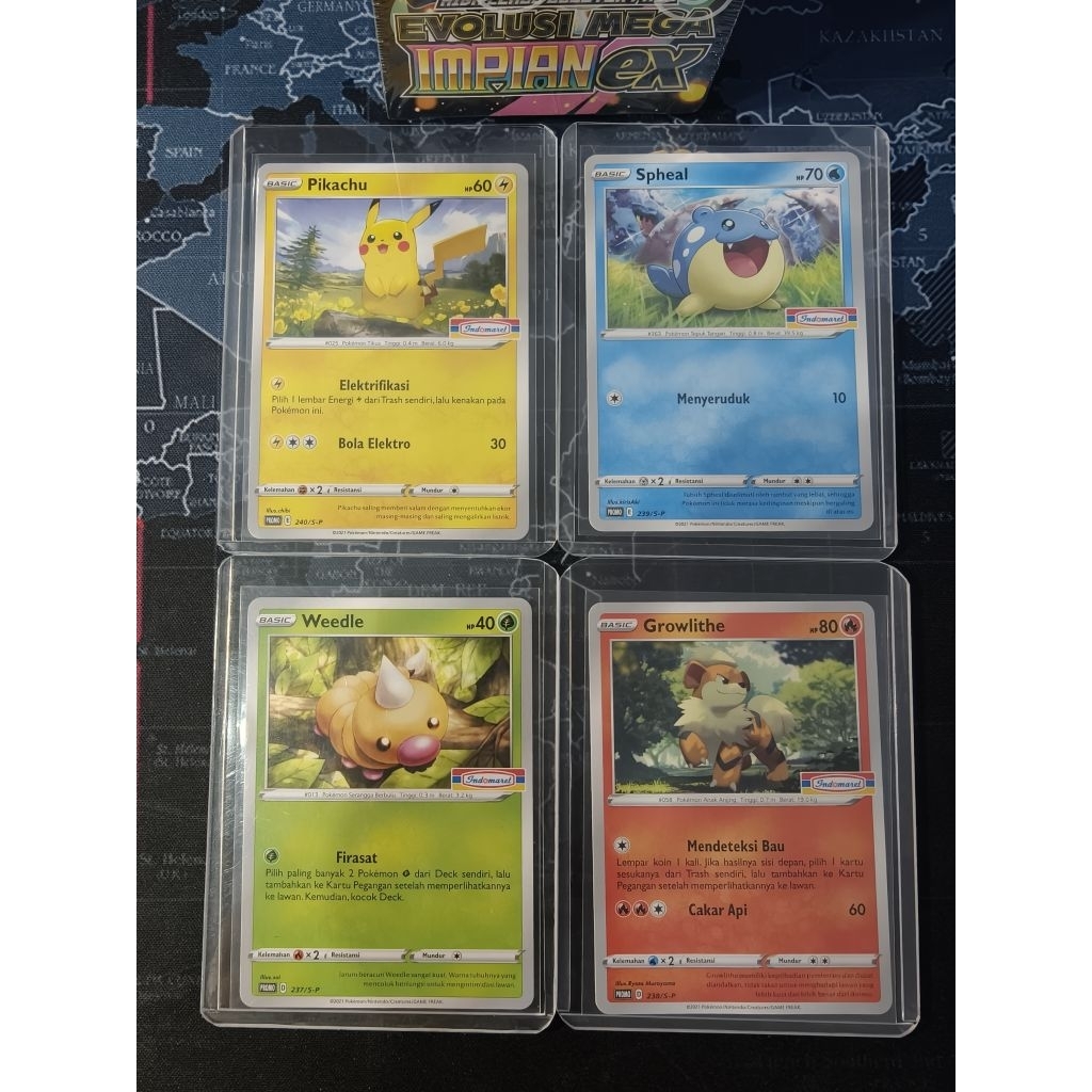 Pikachu Indomaret set ( pikachu spheal weedle growlithe )