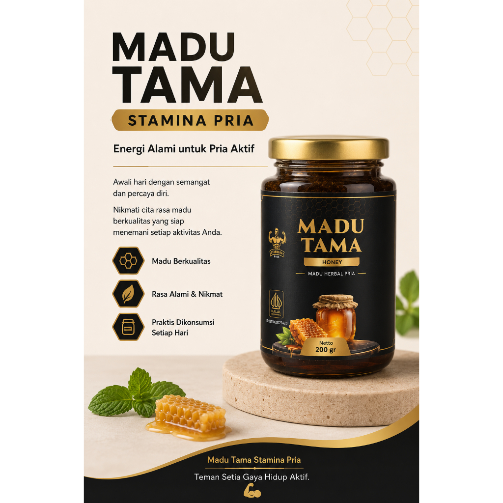 ORIGINAL - Madu Stamina Tama Anda Puas Istri Lemas TAMA Honey Madu Stamina Pria Tahan Lama Hingga 4 