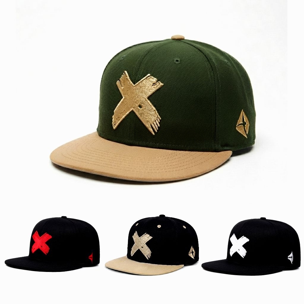 Topi Pria Distro Snapback Hiphop Bahan tebal Logo bordir Cod