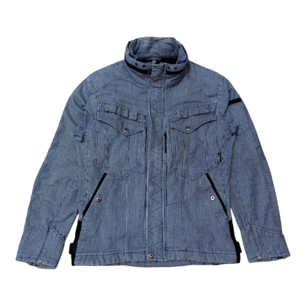 FIELDCORE BIKERS DENIM HICKORY STRIPES JACKET 1990s