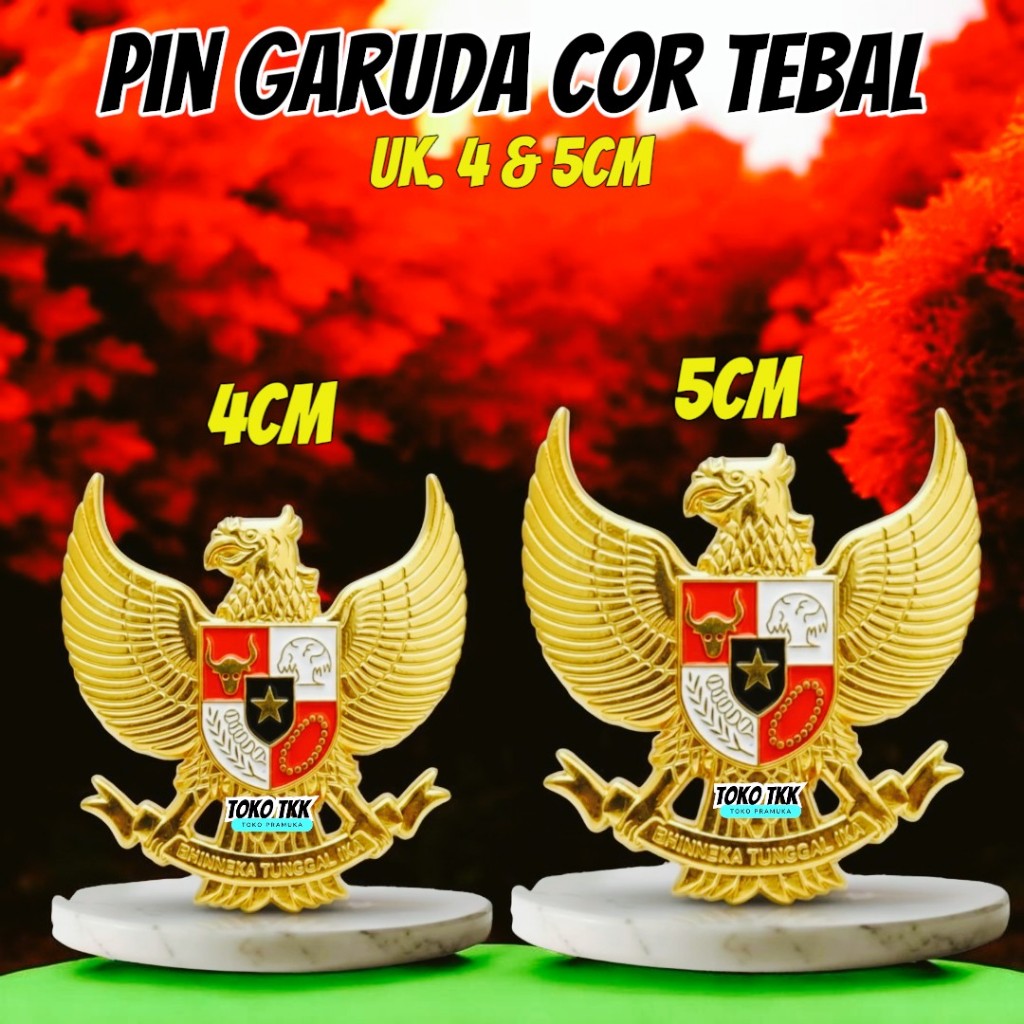 Pin Garuda Kuningan cor tebal | Pin Garuda premium Peniti