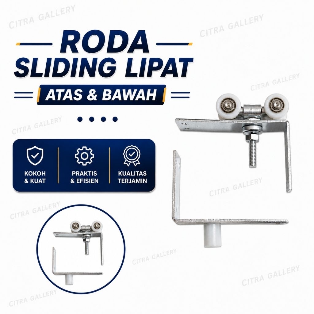 BRIKET L LURUS RODA ATAS KECIL + RODA L NYLON BAWAH