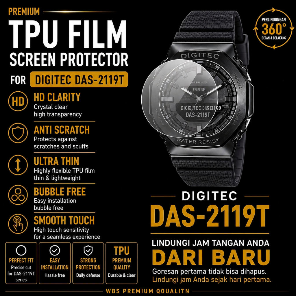 Anti Gores Digitec DAS-2119T DA-2119T DG-2119T Screen Protector Pelindung Kaca Jam Tangan